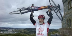 Alan Medcalf completing Tour du Canada 2000